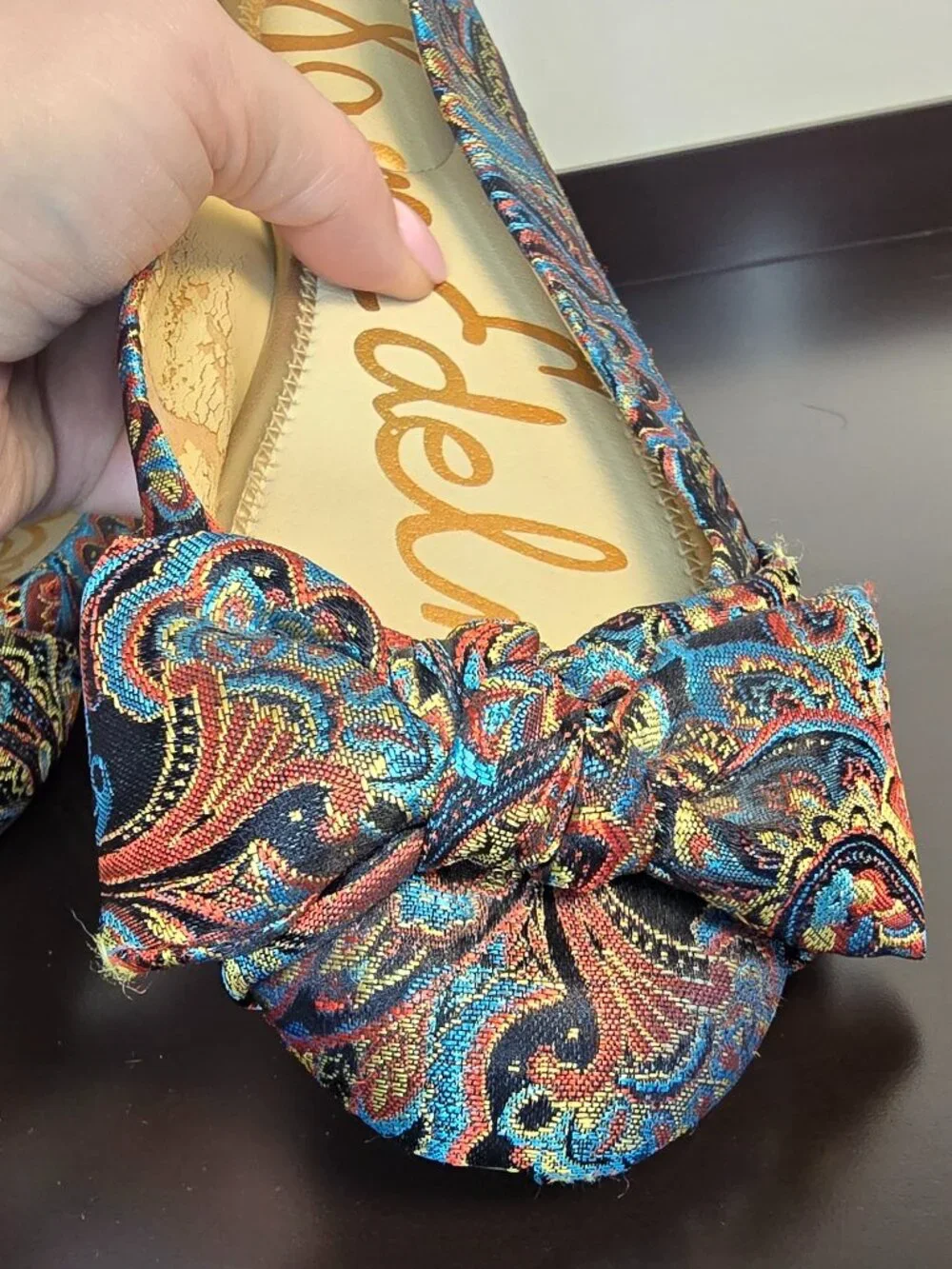 Sam Edelman Franny Bow Paisley Ballet Flats Size 7